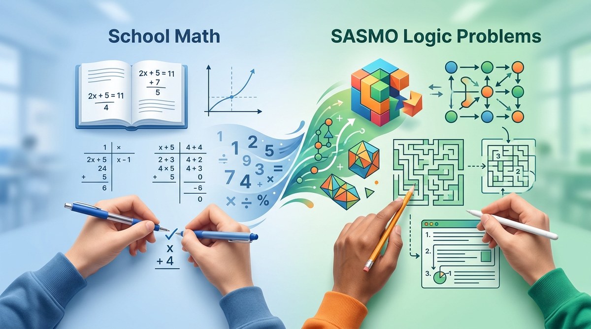 Why SASMO Logic Problems Are Different From School Math and How to Adapt